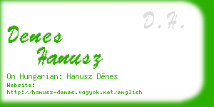 denes hanusz business card